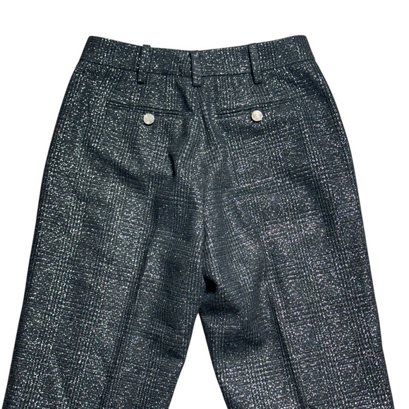 Zadig & Voltaire Black Peter Check Metallic Straight Leg Trousers EU 40 - Picture 7 of 9